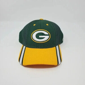 Vintage Green Bay Packers Hat Cap Reebok NFL Equipment Rare Yellow Brim NWOT